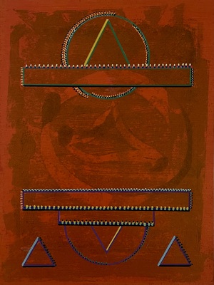 MARC LEAVITT Thought Form Series Mixed Media over Monotype on Paper