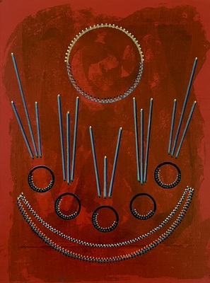 MARC LEAVITT Thought Form Series Mixed Media over Monotype on Paper