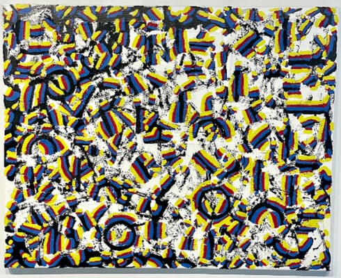 MARC LEAVITT Stratum Series Canvas collage, ink, and acrylic on canvas.