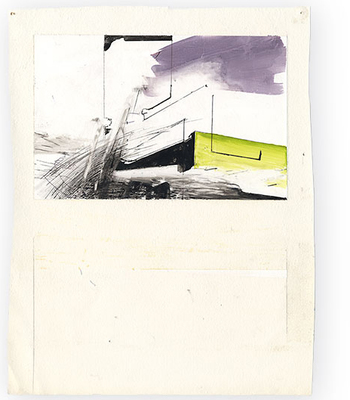 Margot Spindelman Roofs, Berths, Currents 2014-2016 gouache and ink on gessoed paper