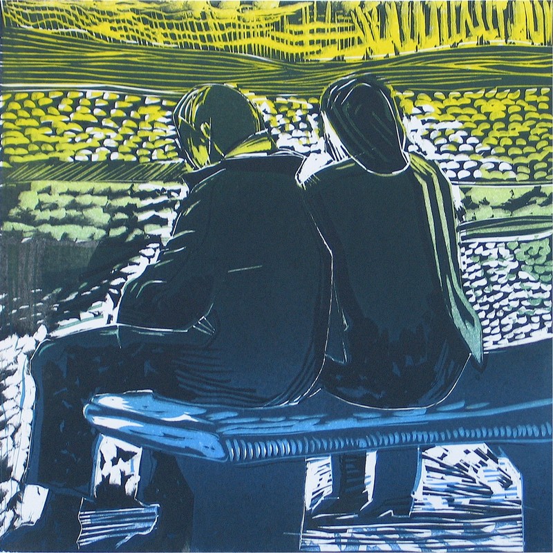 Martha Hayden Print Shows 2025  lino cut, 2 plates with color overroll