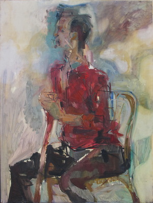 Martha Hayden Figures oil on masonite