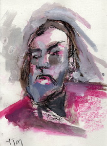 Martha Hayden Portrait Sketches gouache and pastel