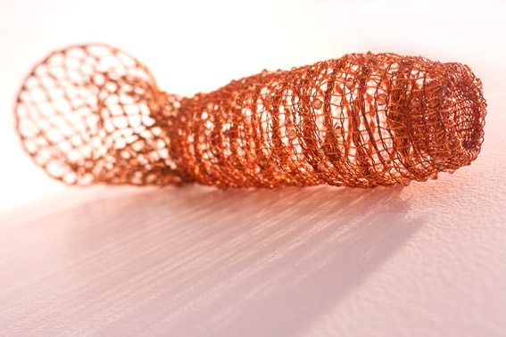 Michelle Mayn 2017 - Shimmer Copper Wire, Copper mesh, crystal beads