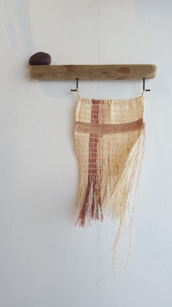 Michelle Mayn 2017 - Shimmer Muka (NZ Flax fibre), wood, wool, steel 