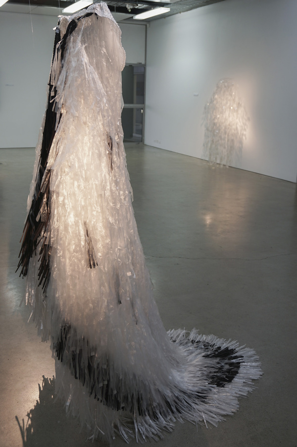 Michelle Mayn 2018 - Unbound Dried Rolled Harakeke (NZ Flax), Polyethylene, Raffia, Muka, Korari Pods