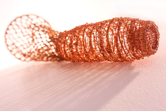 Michelle Mayn Hinaki Maquette Copper mesh, copper wire, Swarovski crystals