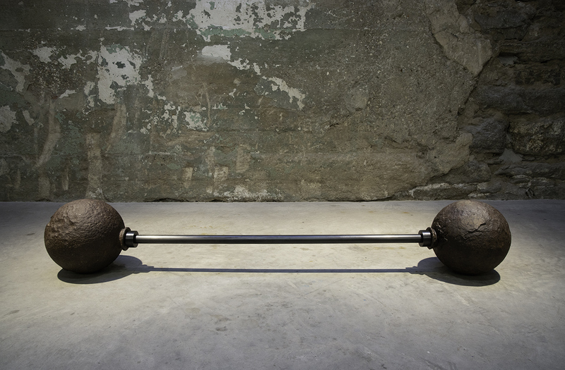 Miguel Luciano Colonial Weights Iron cannonballs (c.17th Century / Spanish colonial era, Puerto Rico), steel.  