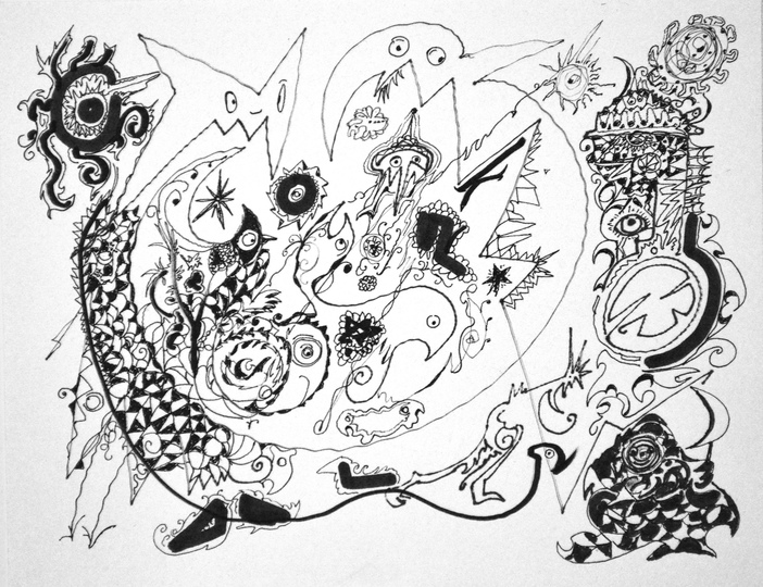  Black and White Drawings: 2017 pen and ink on paper