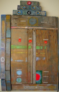 Pete Seligman Constructions Oil and  collage on wood