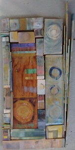 Pete Seligman Constructions Oil and collage on wood