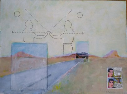 Pete Seligman Paintings acrylic, collage, graphite, photograph on canvas