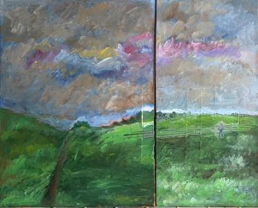 Pete Seligman Paintings Oil, cold wax medium, collage on canvas