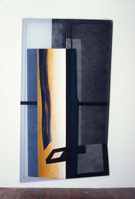 PIERRE LOUAVER  WORK 1991-1997 oil paint on fabric, polyester and plexiglass