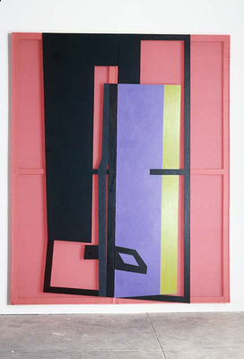 PIERRE LOUAVER  WORK 1991-1997 oil paint on red polyester