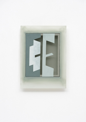 PIERRE LOUAVER TOPOI PAINTINGS acrylic paint on polyester & oil paint on plexiglass frame.
