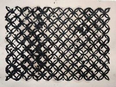 ROBERT SOLOMON works on paper 2012-2015 wax, motor oil on paper
