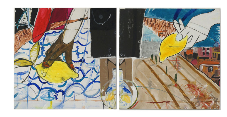 ROBERT SOLOMON Culture/Kultur/Kunst acrylic, oil, cardboard, flashe paint, ink on canvas