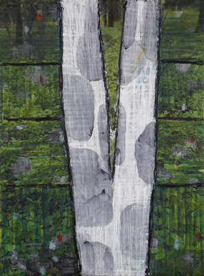 ROBERT SOLOMON Landscapes B acrylic, crayon on inkjet print on canvas