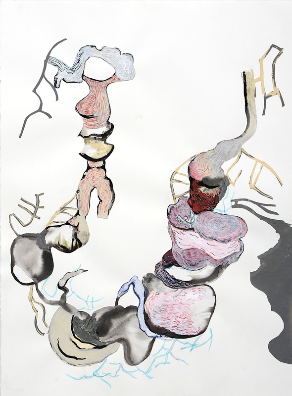 Tape Drawings (series) 2009-2014 acrylic, watercolor, ink, marker, tissue pape, constructionpaper, bleach and glue