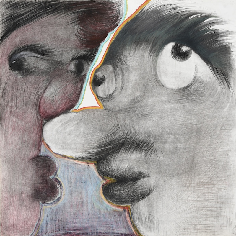  "Side by Side" series charcoal and colored pencil on paper