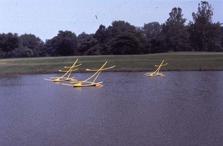 Roy Wilson Public Art on Water aluminum, stainless, flotation, with 4 wind arms