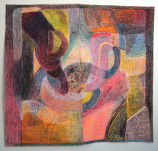 Samantha Palmeri Recent Oil, acrylic, and oil pastel on unstretched sewn canvas