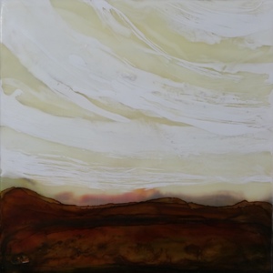 Sharon Blomquist The Art Gallery Encaustic w/mixed media including rust