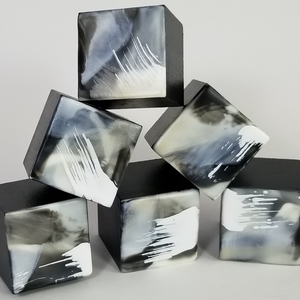 Sharon Blomquist The Petit Fours Gallery Encaustic on solid wood micro cube