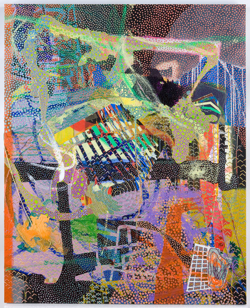 STEVEN CHARLES 2000 - 2010 acrylic and yarn on canvas 