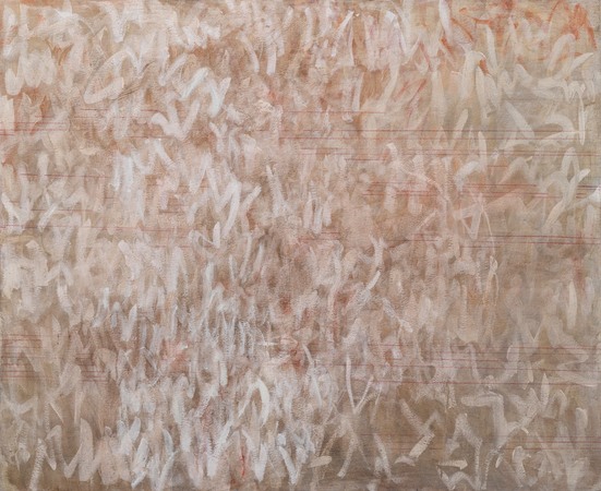  Zigzags acrylic and red pencil on canvas