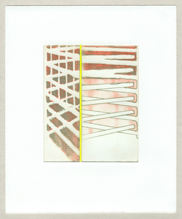 Susan Belau Terrains (2013-ongoing) etching and watercolor