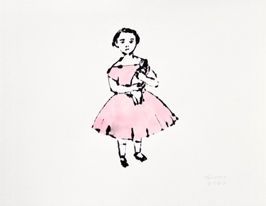 Girl with Doll (pink)