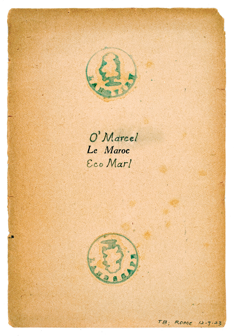 todd bartel As Is lemon juice, pencil on the title page of Le Maroc, Jean Célérier, Armand Colin, Paris, 1931