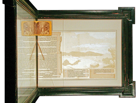 todd bartel Synterials Hester Prynne’s collage (right side of frame) is translated from Fredrick Edwin Church’s painting entitled, “Twilight Short Arbiter, Twixt Day and Night, 1850