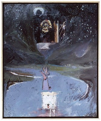todd bartel Collage Paintings 1983-84 oil, collage, playing card, canvas