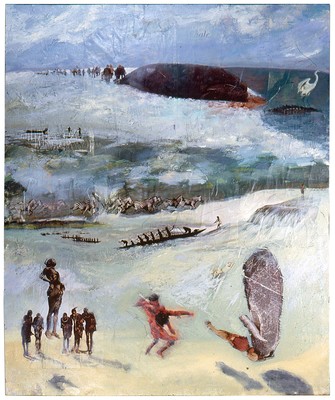 todd bartel Collage Paintings 1983-84 oil, collage, ink, canvas