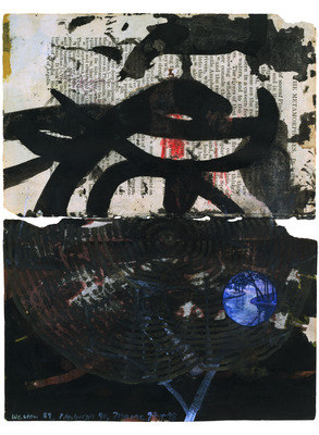 todd bartel Garden Studies ink, pencil, gesso and water color on two pages from Ovid’s “Metamorphosis”