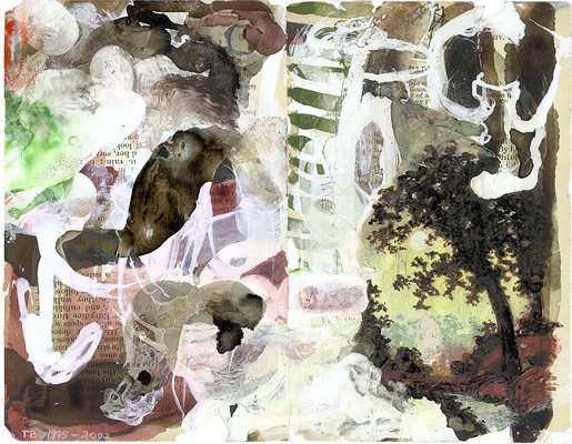 todd bartel Garden Studies ink, tempera, and watercolor on two pages from Ovid’s “Metamorphosis”