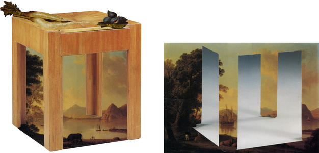 todd bartel Witness burnished interlocking collage, auction house catalog cuttings, watercolor, document repair tape