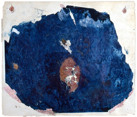 todd bartel Collages 1983-1984 carbon copy transfer, pencil, Elmer's glue, wax, book cutouts, aged magazine page, pressed leaves and paint chips on Odd Fellows Union yearbook page (c. 1930)