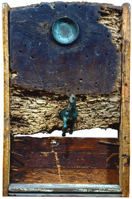 todd bartel Assemblages 1982-1989 termite-eaten wood, bronze toy horse, ball bearing, wood