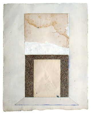 todd bartel Collages 1985-89+ pencil-embossed paper, marbled paper, gouache, watercolor, pencil on handmade rag-paper bookplate