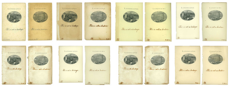 todd bartel Homages 8 pairs: ink, pencil, Xerography, 19th and 20th-century end pages