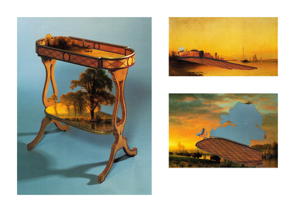 todd bartel Witness burnished interlocking collage, auction house catalog cuttings, watercolor, document repair tape