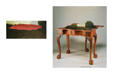 todd bartel Witness burnished interlocking collage, auction house catalog cuttings, watercolor, document repair tape
