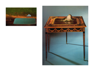 todd bartel Witness burnished interlocking collage, auction house catalog cuttings, watercolor, document repair tape