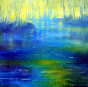  Reflections on Water oil on anodized aluminum