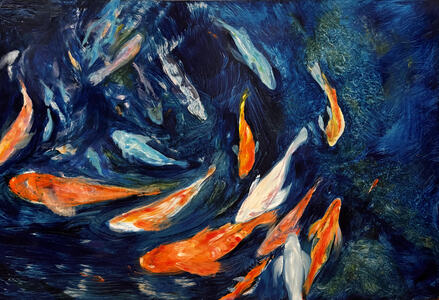  Reflections on Water oil on laminated aluminum