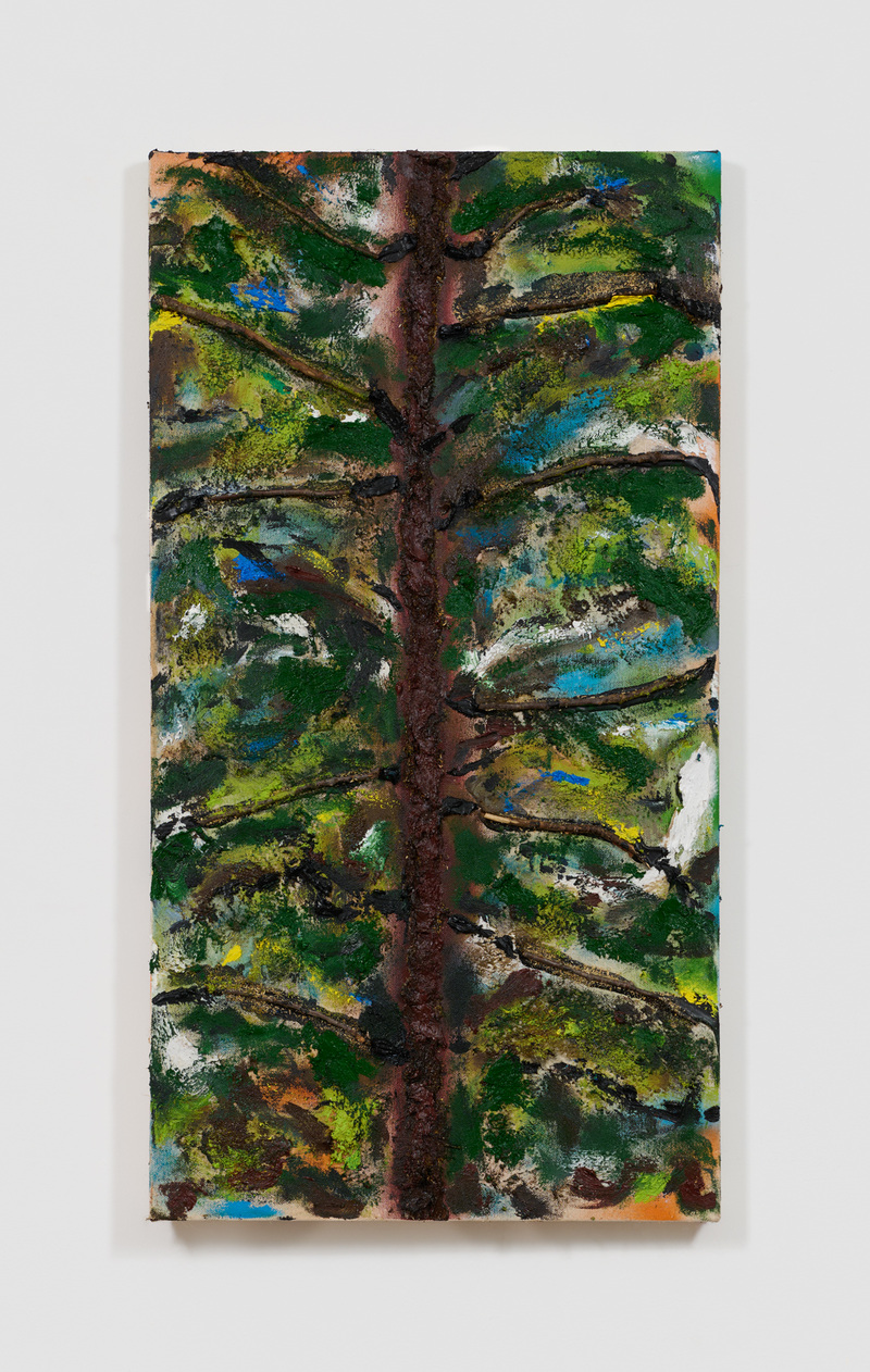William Staples Paintings Oil, sticks and saw dust on canvas.